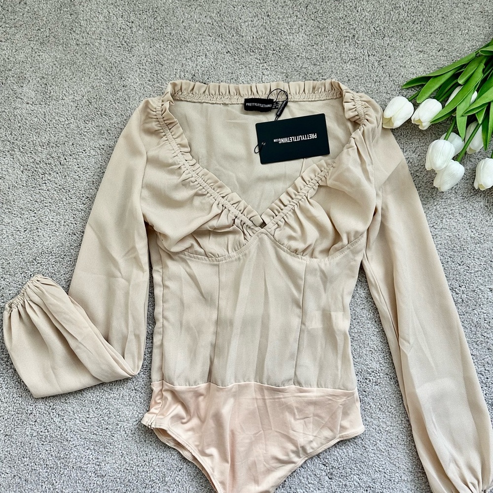 Cream Pretty Little Thing Bodysuit